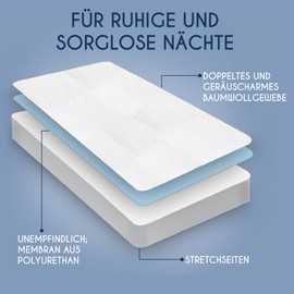 Dreamzie Mattress Protector, 140 x 200 cm, Waterproof, Oeko-Tex, Made in the EU, Breathable, Anti-Allergy and Anti-Dust Mites, Moisture Protection