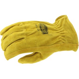 IRONCAT 9405 Grain Split Driver Glove – [1 Pair] X-Large, Split Cowhide Leather Gloves with Elastic Wrist Brown