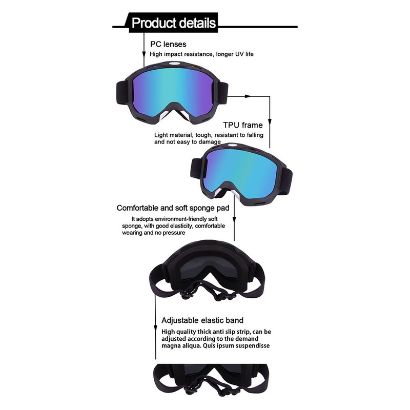 Motorcycle Padding Goggles Anti-UV Dustproof Windproof Riding Glasses Adjustable Eyewear