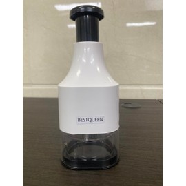 Manual Vegetable Chopper, 304 Stainless Steel Sharp Blade Onion Chopper, Multifunctional Chopper for Garlic, Nuts, Dishwasher Safe (Ivory White)