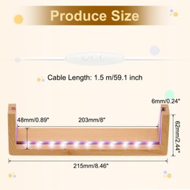 PATIKIL 8 Inch Wooden LED Light Base, Beech Wood Light Display Stand Table Lighted Lamp Base Night Light for Crystal Glass Resin Art, Colorful Light