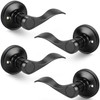 Probrico Keyless Matte Black Dummy Door Handles Wave Style, Packs