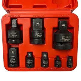 ATE Pro. USA - 8pc Impact Socket Adapter Reducer Set, CR-MO, Professional Grade Socket Reducers, Socket Adapter, Blow Mold Case