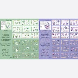 Aesthetic Scrapbooking Stickers, 250 Pieces/36 Sheets Flower & Butterfly Stickers for Scrapbooking Decorative Album, Calendar, Journaling Accessories (Flower Series 1)