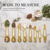 White and Gold Measuring Spoons with Leveler - Featuring 8PC