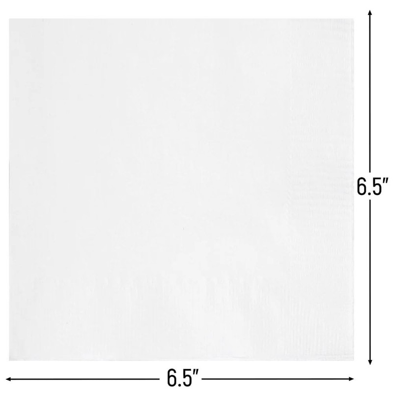 White Solid Luncheon Paper Napkins (Pack of 20) - Elegant