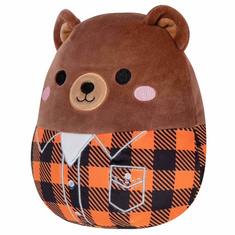 Squishmallows Omar The Bear - Camisa a cuadros de 7.5