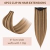 TESS Clip in Extensions Echthaar 6stk 44g, 6 Clip in