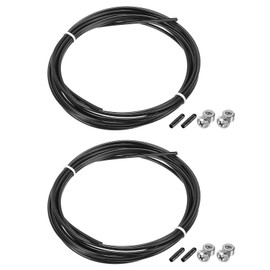 LUMLLSAJI Speed Jump Rope Replacement Cables - 2 Pcs Profession Skipping Steel W Replacements Specifically for High-Speed Jump Rope - 10Ft 2.5mm - Black