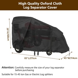 MUTUSHI Log Splitter Cover Suitable for 15-45 Ton Heavy-duty Waterproof and Dustproof Protective Log Splitter, Weather Resistant and Tear Resistant (83 "LX45" WX39 "H Black)