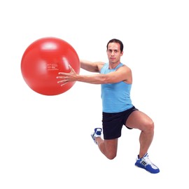 Gymnic Classic Plus Burst-Resistant Exercise Ball, Red (55 cm)