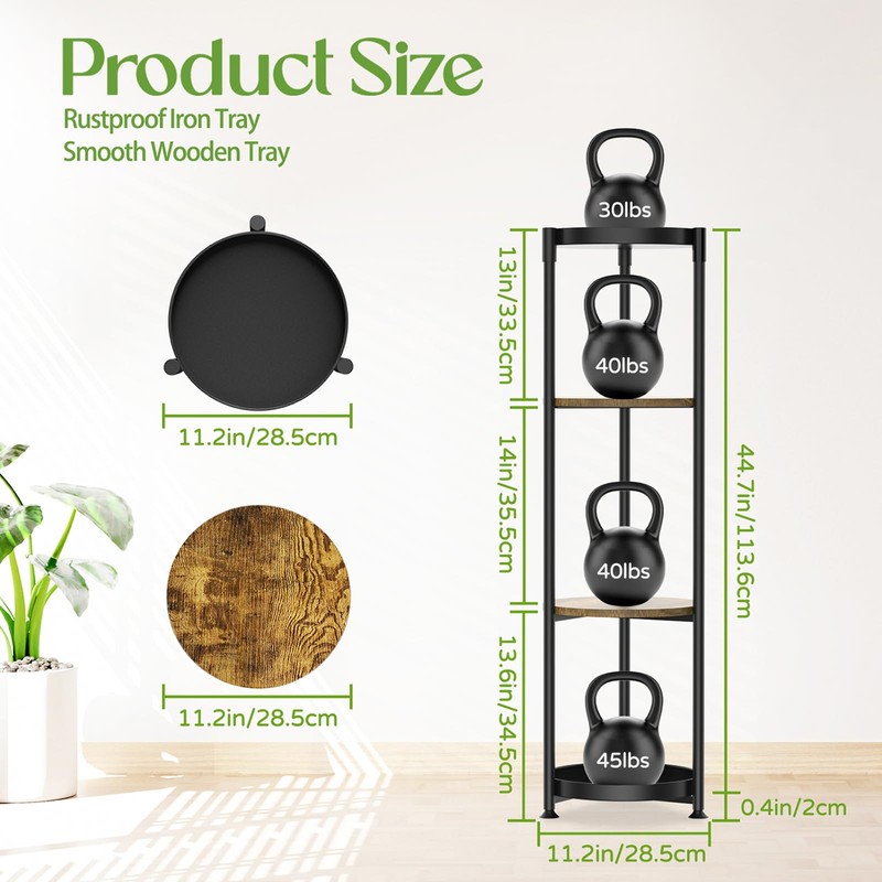 iDavosic.ly 4 Tier Corner Plant Stand Indoor, 45 Inch Tall