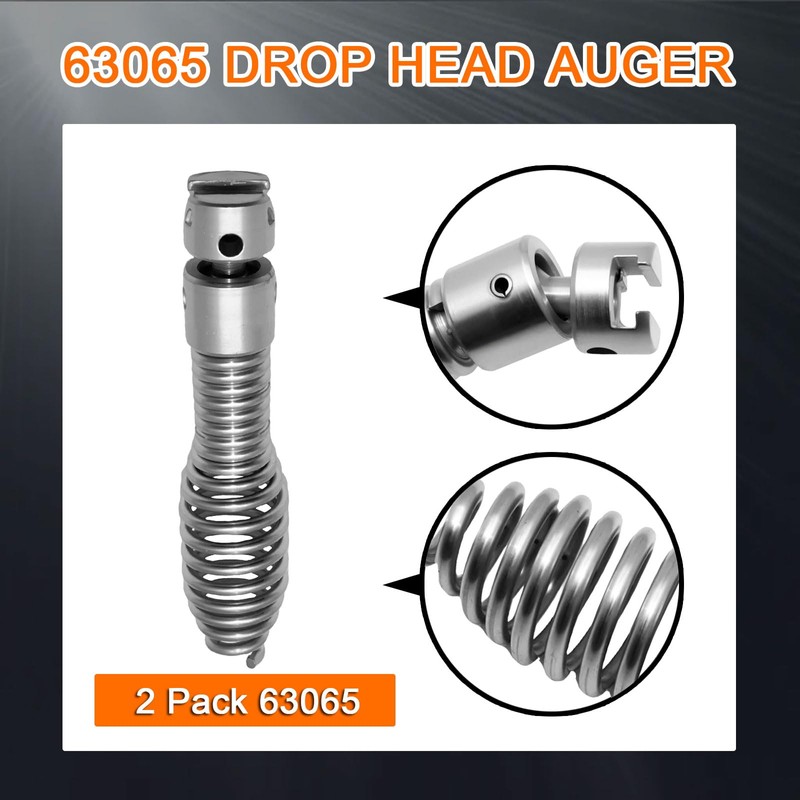 2 Pack 63065 Drop Head Auger T-217 4",Compatible With Ridgid