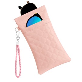 RayLove Double Eyeglass Case Glasses Case Soft with Carrying Strap Leather Eyeglasses Pouch Sunglasses Case For Women Men