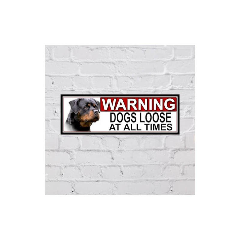 Shawprint Rottweiler WARNING DOGS LOOSE AT ALL TIMES METAL GATE