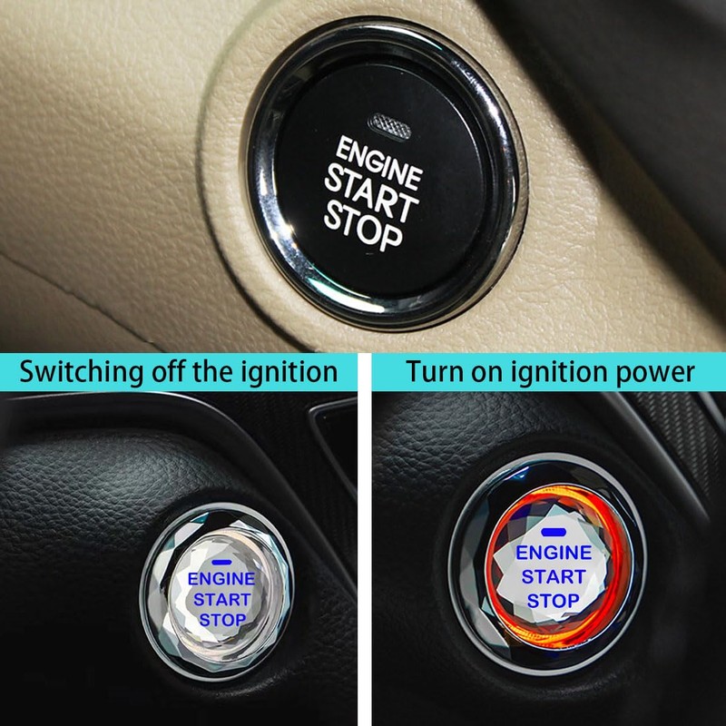 Car Engine Ignition Start/Stop Button Cover,Car Ignition Button Decorative Ring