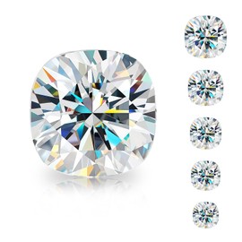 Moissanite Diamond Loose Gemstones 1-5Carat D Colorless VVS1 Clarity Cushion Cut Brilliant Gemstone for Diamond Jewelry,Earrings,Necklaces,Rings,Handmada Jewelry with GRA Certificate, 1Carat, Stone, moissanite