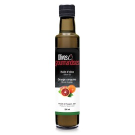 Huile d'olive vierge Extra à l'orange Sanguine, Bouteille en verre foncé de 250ml, Olives et gourmandises