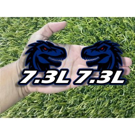 Badge Addictz Red Eye Godzilla Badges Emblem RAGING White 7.3 Black/Blue 2 BADGES Aggressive