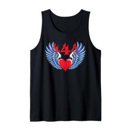 444 Angel Number Spiritual Heart and Wings Tank Top