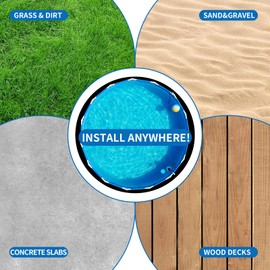 Tacsal 18FT Pool Liner Pad, 18 Foot Round Pool Pads for Above Ground Pool, Pre-Cut Heavy Duty Outdoor Black Swimming Pool Liners for Padding, Thick Pool Mats to Prevent Punctures