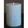 50 Hour-4 Inch Natural Beeswax Hybrid Pillar Glitter Candle, Pacific