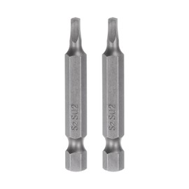 sourcing map 2pcs SQ2 Square Screwdriver Bit 1/4" Hex Shank 2" Length Magnetic Security Screw Driver Power Tool
