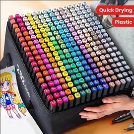 60/80/120/168/262Colors Alcohol Markers, Dual Tip Alcohol Marker Set for Cartooning and Sketching - Vibrant Colors, Plastic Body, Ideal for Art Drawing and School Supplies, Perfect Easter Gift for Artists, Adults and Children!:_120pcs