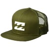 Billabong Men's All Day Adjustable Mesh Back Trucker Hat, Military,