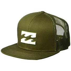 Billabong Men's All Day Adjustable Mesh Back Trucker Hat, Military, ONE