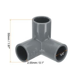 HARFINGTON 8pcs 3 Way PVC Pipe Fittings 3/4" Tee Elbow Pipe Connector Furniture Build Grade 90 Degree Pipe Coupling Elbow Fittings for Sewer Plumbing Drain Water Supplies Build Garden, Grey