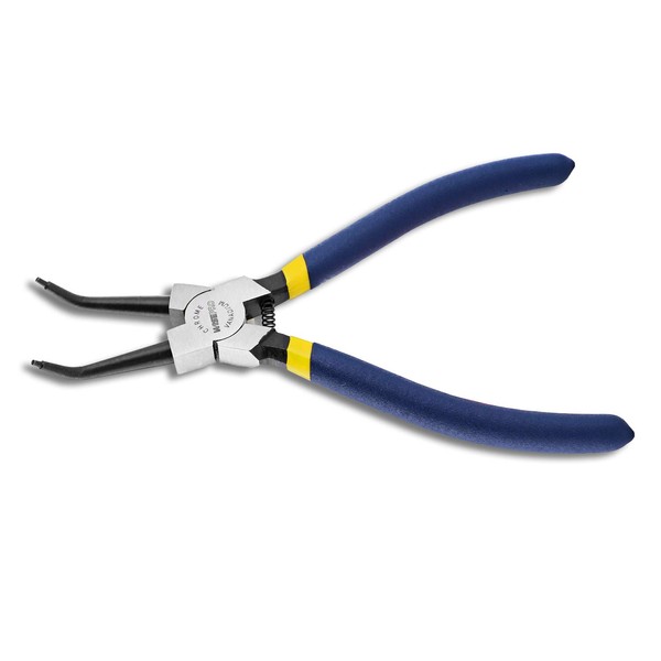 WISEPRO Circlip Pliers Internal Heavy Duty Snap Ring Pliers with Bent Jaw for Ring Removing and Retaining 7 Inch