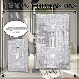 Gaocai Shiny Silver Rhinestones Wall Plates Light Switch Cover Plate Decorative Wall Plate Single Toggle
