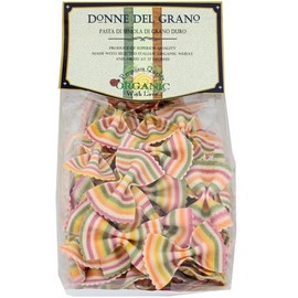 Donne Del Grano Organic Gourmet Italian Vegetable Colored Rainbow Bow Tie Pasta Noodles, 8.8 Oz (250 grams), Pack of 2 bags