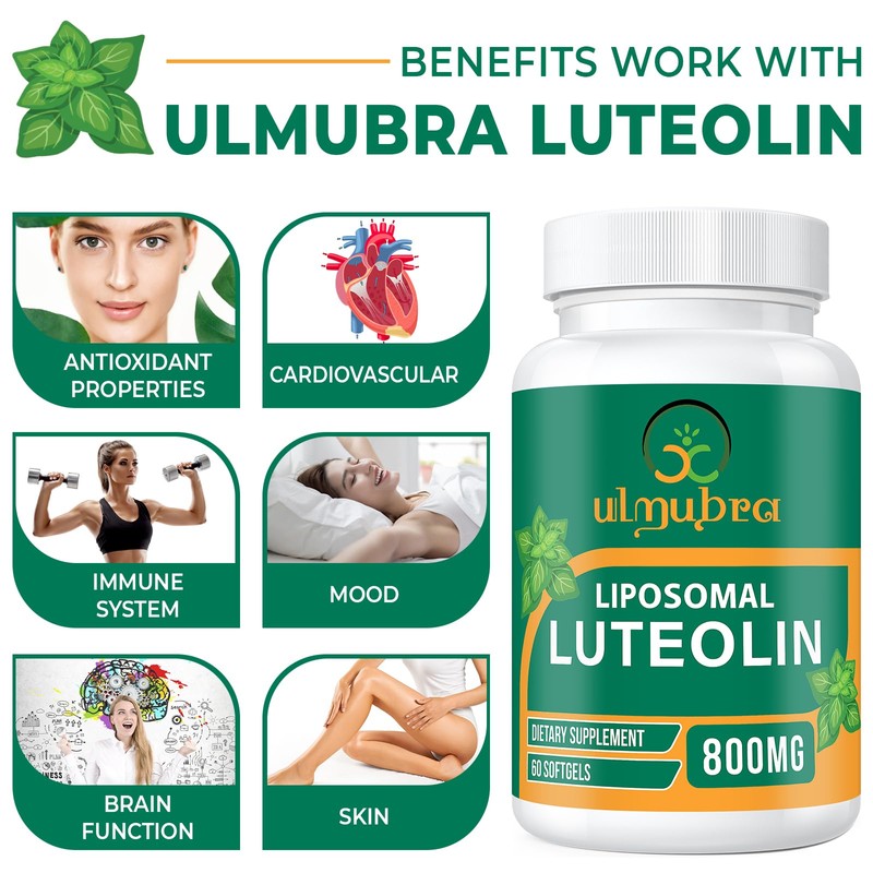 Ulmubra 800 MG Liposomal Luteolin Supplement - Maximum Absorption, Premium
