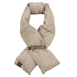 C.C Unisex Soft Slim Warm Insulating Quilted Puffer Scarf Neckwarmer, Taupe