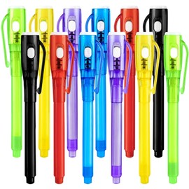 Invisible Ink Pens for Kids,12 Spy Pens with UV Light,Secret Pens Disappearing Ink Pen Magic Marker for Kids Party Favors,Kids Easter Valentines Xmas Gifts Goodies Bag Toys for Girls Boys Fun Activity