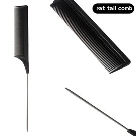 3 Pieces Hair Styling Comb Set, Includes Hair Brush Teasing Fluffy Hair Brush, Rat Tail Comb Teasing Comb and Triple Teasing Comb for Women Back Combing Hair (Black)