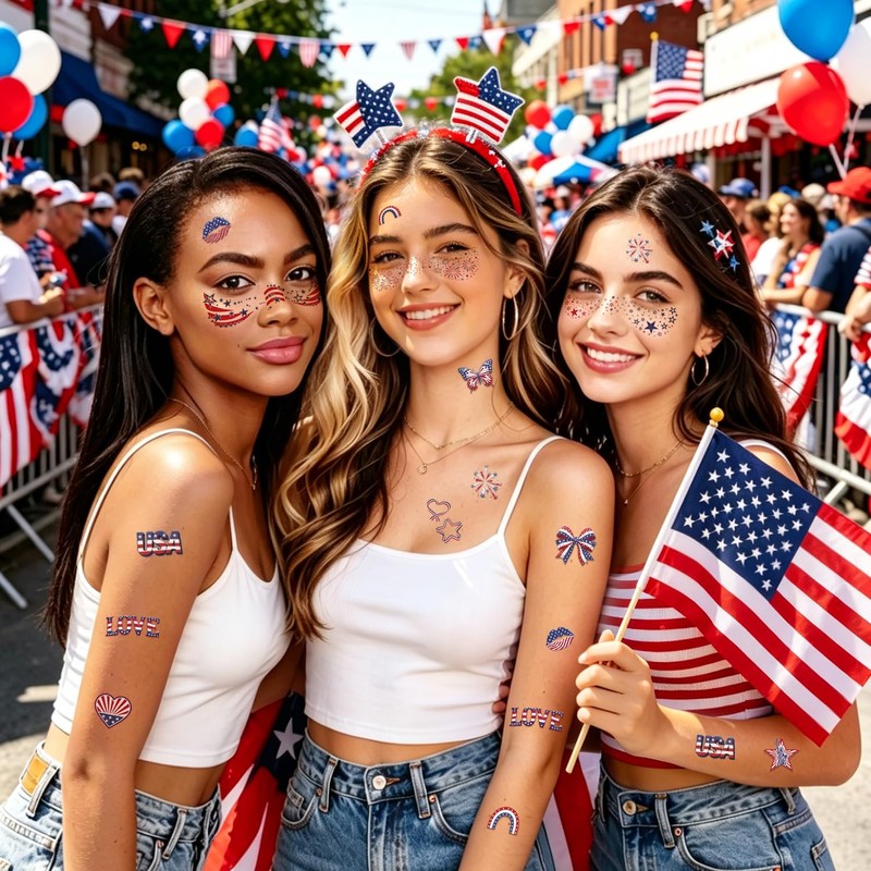 4th of July Freckles Face Tattoos (36 Pcs) or 250th