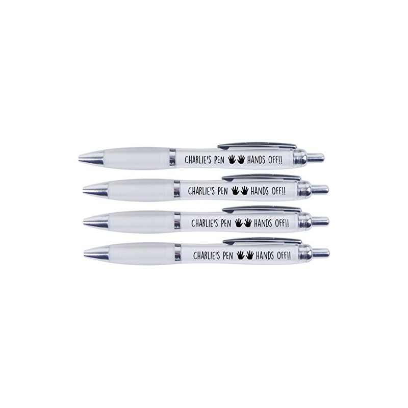 Charlie's Pen Hands Off!!, 4 x Printed PENS for Charlie,