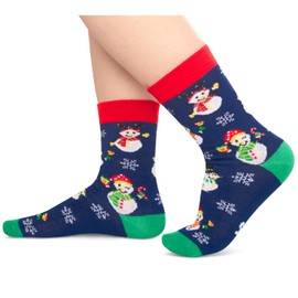 HAPPYPOP Christmas Gifts Stocking Socks For Boys Girls - Secret Santa Socks Snowman Christmas Stocking for Kids