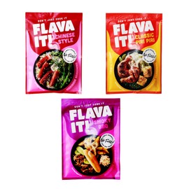 Seasonings & Spices Variety 6 Pack Bundle (6x35g) - 3 Delicious Flavours with Flava It Marinade - Chinese, Smokey BBQ, Spicy Piri Piri - Ideal Herbs, Spices & Seasoning for Meat, Chicken Fish or Veg