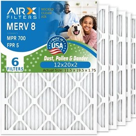 AIRX FILTERS WICKED CLEAN AIR. 12x20x2 Air Filter MERV 8 Electrostatic Pleated Air Conditioner Filter 6 Pack HVAC AC Furnace Filters
