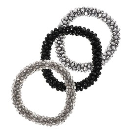 Baluue 3Pcs Sparkly Hair Tie Bracelets for Women Decorative Ponytail Holders Stylish Hair Accessories Minimalist Design Easy to Carry for Any Occasion