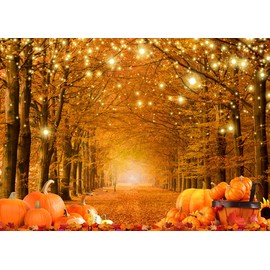 SJOLOON Fall Backdrop Happy Pumpkin Thanksgiving Day Backdrop for Thanksgiving Party Decoration Photography 12743 (7x5FT)