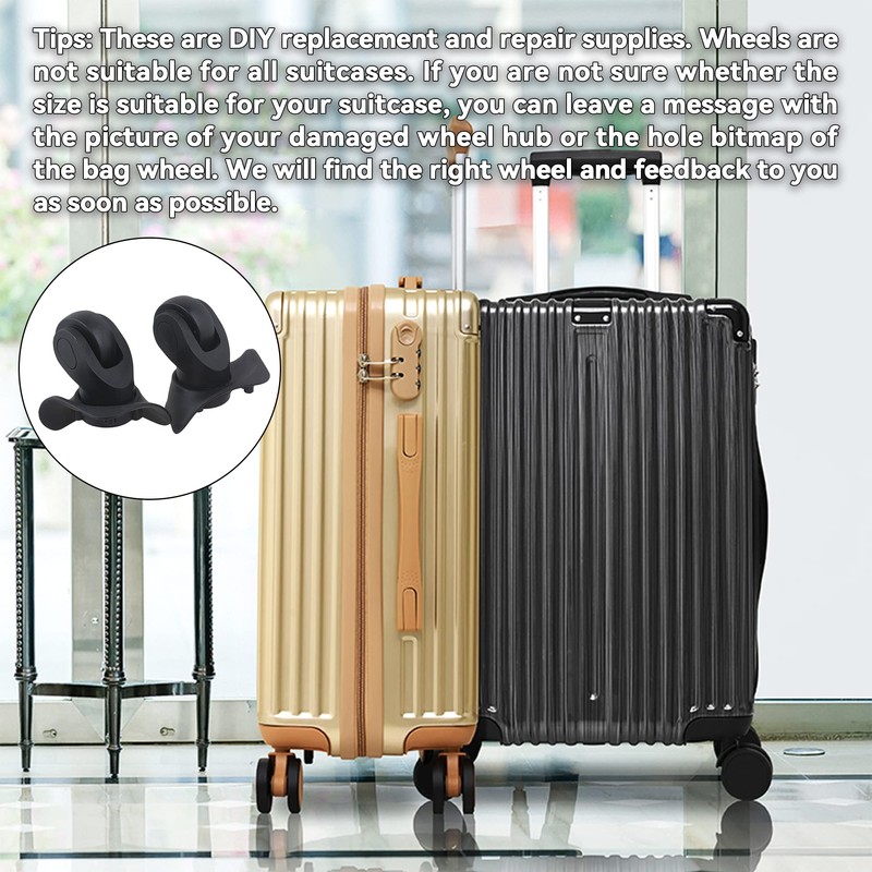 SHANOER 1 Pair Replacement Wheels for Luggage 360 Swivel Suitcase