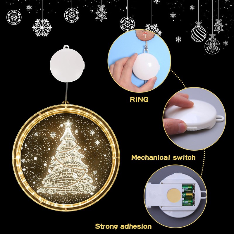 DAZZTIME Christmas Decorative Window Light, LEDs Christmas Lights Window with