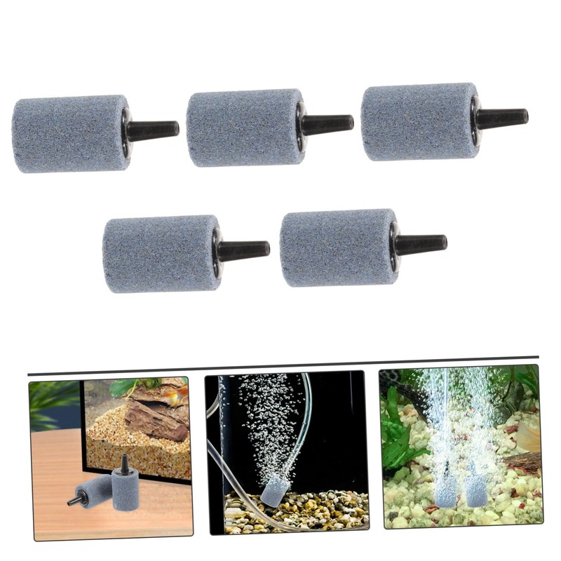 WOONEKY Aquarium Accessories 5pcs Air Stones for Fish Tank Bubble