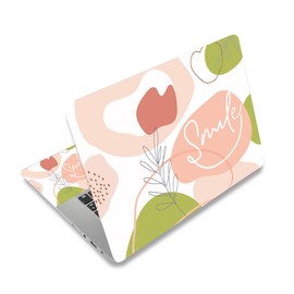 Laptop Skin Sticker Decal Cover, 11.6”12" 13" 13.3" 14" 15" 15.4" 15.6" Laptop Netbook Vinyl Skins Sticker Notebook Protector (2 Wrist Pad Included), Removable Reusable, Easy to Apply, Pink Rose