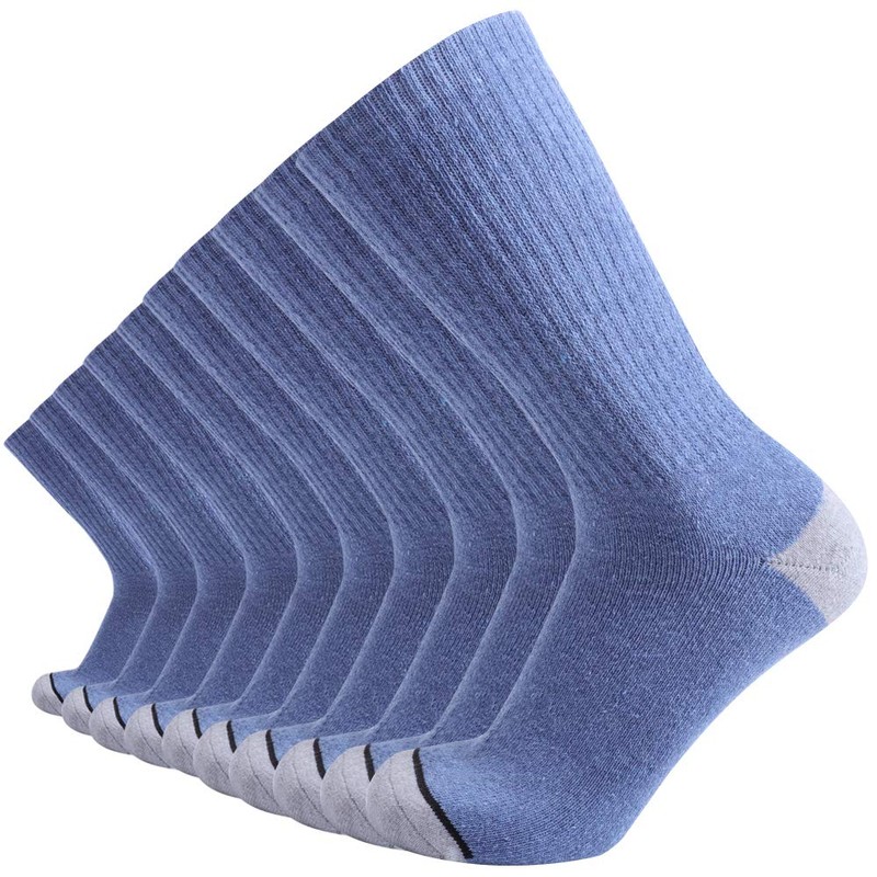 EnerWear 10P Pack Men's Cotton Moisture Wicking Heavy Cushion Crew